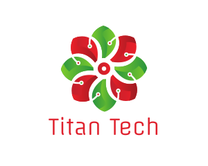 Flower Tech Circuit logo design