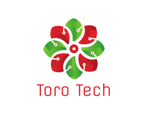 Flower Tech Circuit logo design