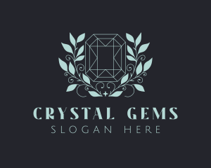 Wreath Ruby Gemstone logo design