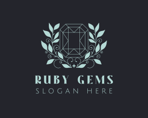 Wreath Ruby Gemstone logo design