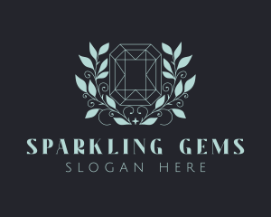 Wreath Ruby Gemstone logo design