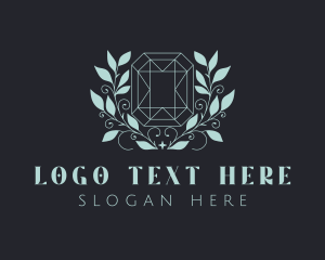 Leaf - Wreath Ruby Gemstone logo design