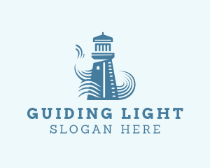 Blue Wave Lighthouse logo design