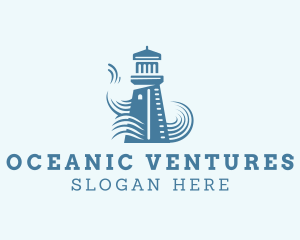 Blue Wave Lighthouse logo design