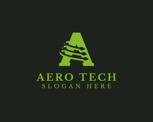 Tech Circuit Letter A logo design