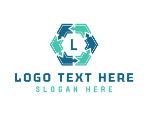 Hexagon Arrow Courier Logo