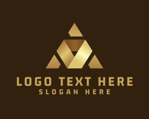 Insurance - Golden Triangle Letter A logo design
