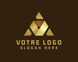 Pyramid - Golden Triangle Letter A logo design
