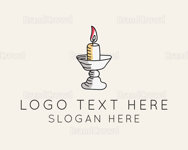 Ornate Candle Lamp Logo