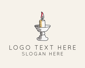 Decoration - Ornate Candle Lamp logo design