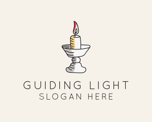 Ornate Candle Lamp  logo design