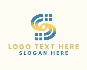 Sunlight - Solar Sun Letter S logo design
