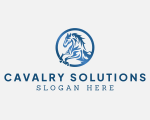 Cavalry - Stallion Cavalry Horse logo design