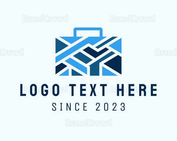 Modern Geometric Suitcase Logo