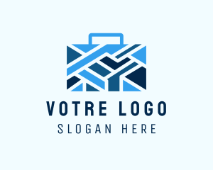 Modern Geometric Suitcase Logo