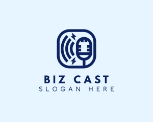 Singer - Microphone Lightning Podcast logo design