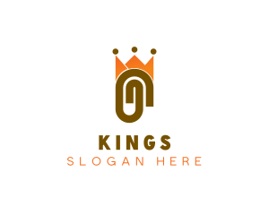 Paper Clip Crown  logo design