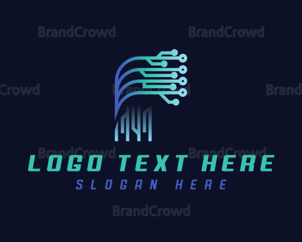 Digital Tech Letter F Logo