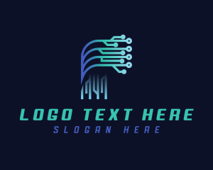Cryptocurrency - Digital Tech Letter F logo design