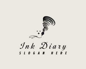 Diary - Tornado Pen Nib logo design