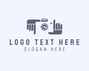 Vlog - Camera Photographer Hands logo design