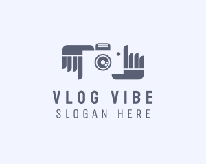 Vlogging - Camera Photographer Hands logo design