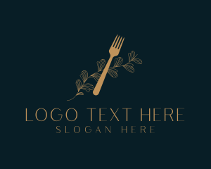 Leaves - Fork Leaves Fine Dining logo design