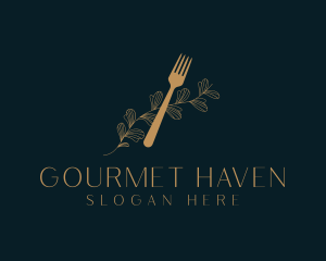 Fork Leaves Fine Dining logo design