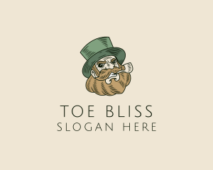 Smoking Pipe Leprechaun Logo