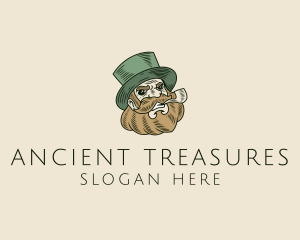 Smoking Pipe Leprechaun logo design