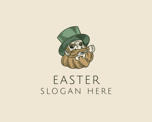 Saint - Smoking Pipe Leprechaun logo design