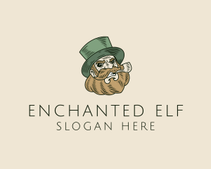 Elf - Smoking Pipe Leprechaun logo design