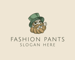 Smoking Pipe Leprechaun logo design