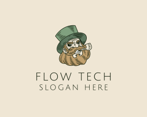 Pipe - Smoking Pipe Leprechaun logo design