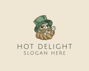 Smoking Pipe Leprechaun logo design