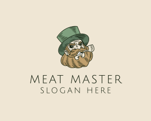 Smoking Pipe Leprechaun logo design