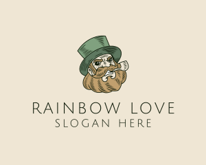 Smoking Pipe Leprechaun logo design