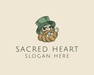 Smoking Pipe Leprechaun logo design