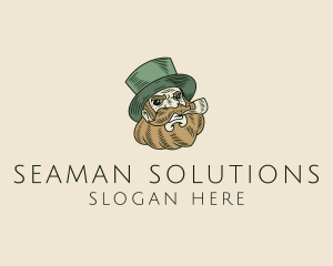 Smoking Pipe Leprechaun logo design