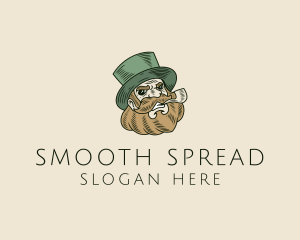 Smoking Pipe Leprechaun logo design