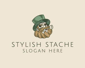 Smoking Pipe Leprechaun logo design