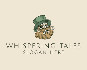 Folklore - Smoking Pipe Leprechaun logo design