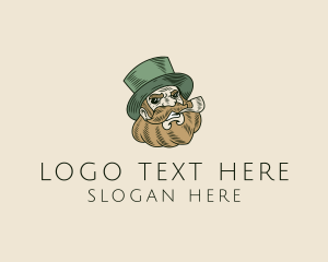 Elf - Smoking Pipe Leprechaun logo design