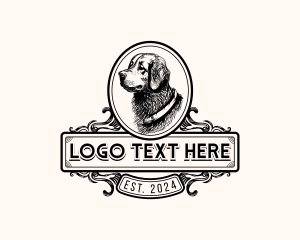 Basset Hound - Vintage Dog Puppy logo design