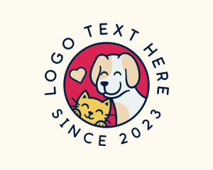 Doggo - Happy Cat Dog Veterinary logo design