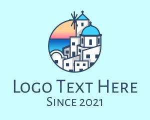 Parish - Santorini Greek Island Greece logo design