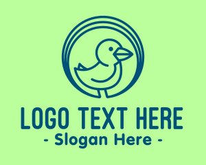 Simple Little Blue Bird Logo