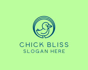 Chick - Simple Little Blue Bird logo design