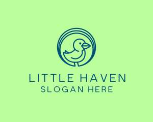 Little - Simple Little Blue Bird logo design