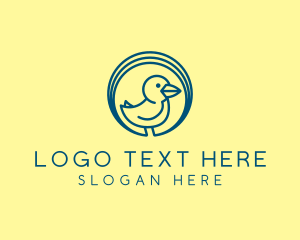 Simple Little Blue Bird logo design